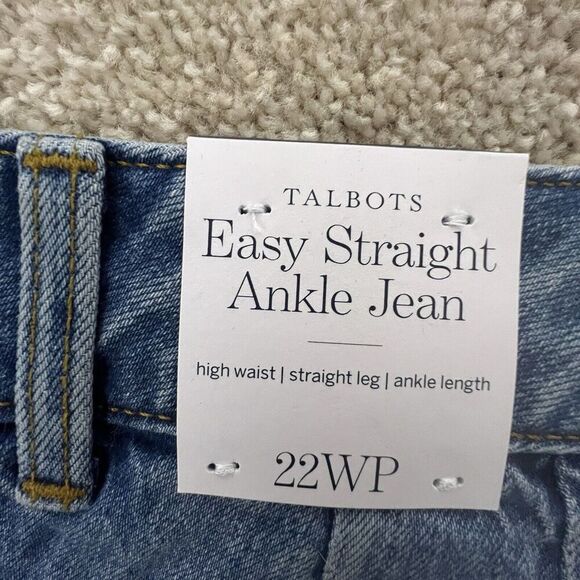 Talbots Women’s Petite Easy Straight Ankle Jeans Blue 22WP High Waist - Picture 8 of 12
